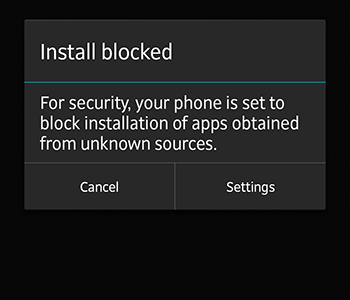 Warning (Android 4.x)